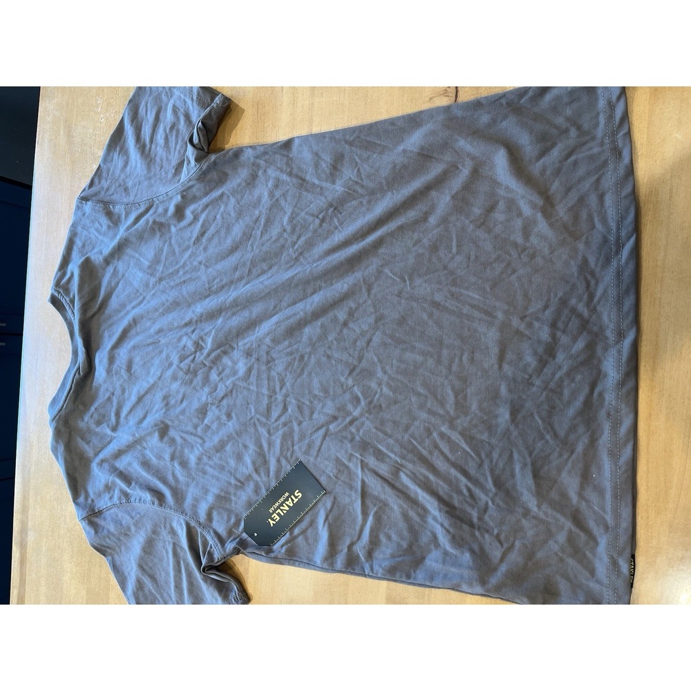Men's Stanley Short Sleeve Gray Shirt NWT 3 Button Sz L - Picture 7 of 10